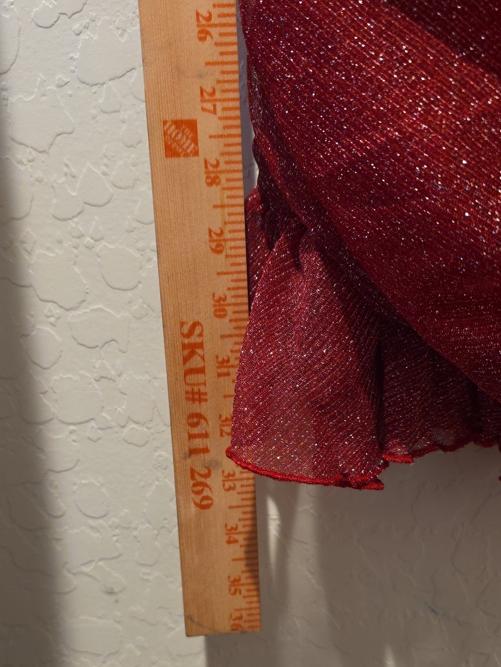City Studio Glittered Red Ruched Cowl Mini Dress - Picture 14 of 14